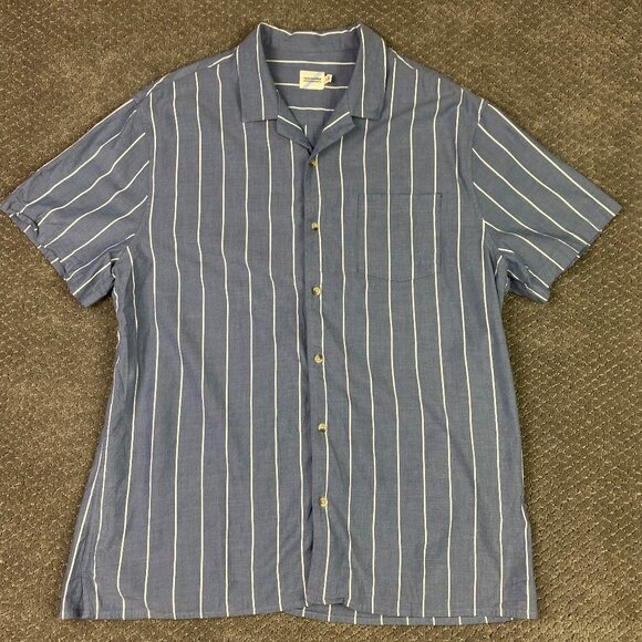 Fair Harbor The Casablanca Camp Shirt Men's XL Blue Cove Stripe Organic Cotton - Picture 1 of 11